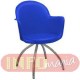 Cadeira Gogo raio com brao cromada azul