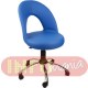 Cadeira Gogo estofada giratria cromada azul