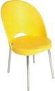 Cadeira Gogo 4 ps cromada amarela