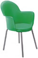 Cadeira Gogo com brao 4 ps epxi cinza verde